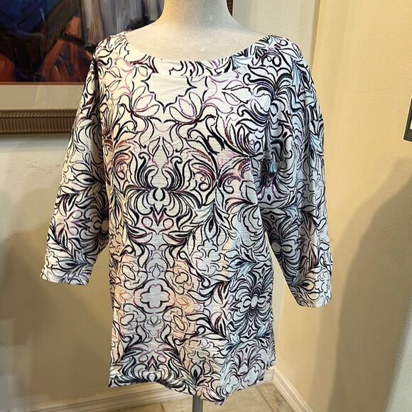 T by Talbots Patterned Cotton Top - Size 1X - Picture 6 of 13